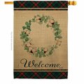 Patio Trasero Cotton Eucalyptus Wreath Country Living The South 28 x 40 in. Double-Sided Vertical House Flags PA4079906